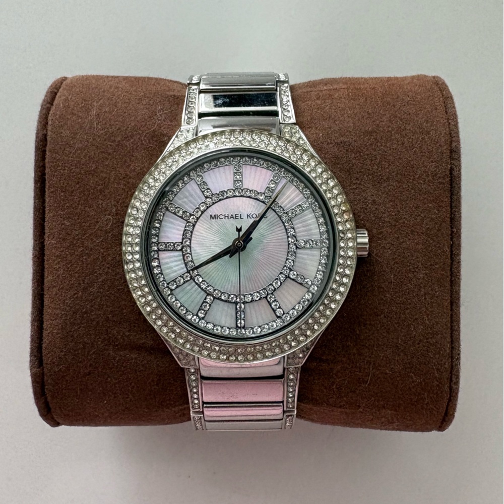 Michael Kors Ladies Kerry Crystal Silver Stainless Steel Watch MK3311